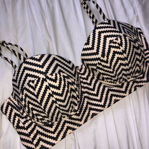 Tan and black Aztec print pushup bikini top!!
